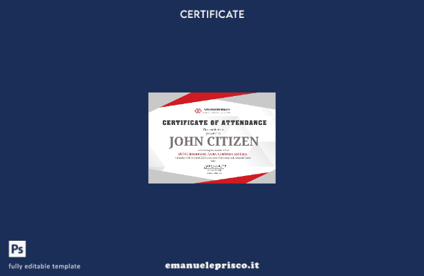 Modello di certificato di presenza dei dipendenti USA in stile verificato